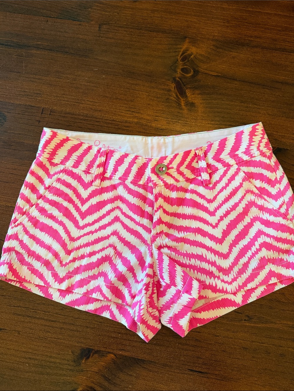 Lilly Pulitzer Walsh Short Pink Chevron Women’s Shorts - Summer Shorts